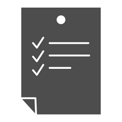 To-do list solid icon check with marks vector