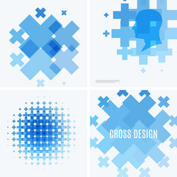 abstract design elements with cross vector image