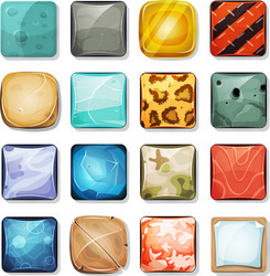 buttons and icons set for mobile app game ui vector image