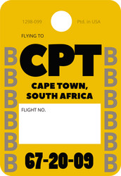 Cape town airport luggage tag vector