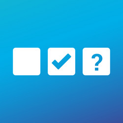 check box blank checkmark and question mark tick vector