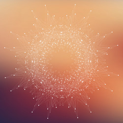 fractal element with connected lines and dots big vector image