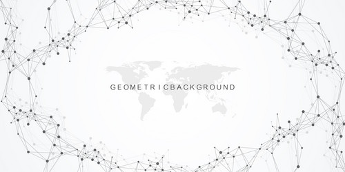 geometric abstract background with connected line vector image