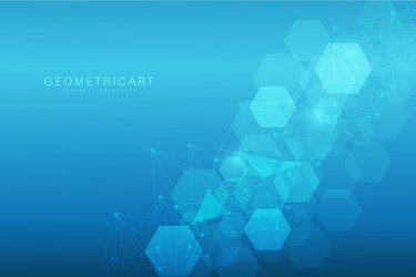 hexagonal abstract background big data vector image