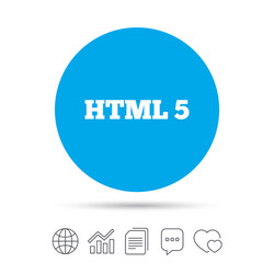 html5 sign icon new markup language symbol vector image