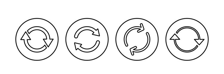 refresh icon set reload update vector image