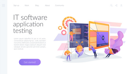 software testing landing page concept vector image