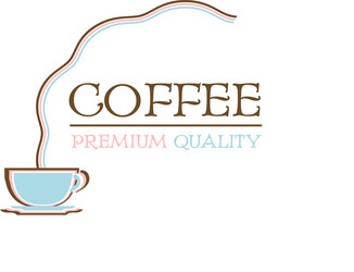 Coffee logo premium quality retro design vector