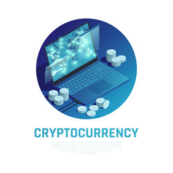 cryptocurrency isometric composition vector