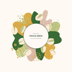 frame with pistachios and abstract elements vector image