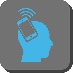 head smartphone plugin ring rounded square button vector image