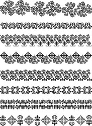 Kazakh Embroidery Border Vector Image