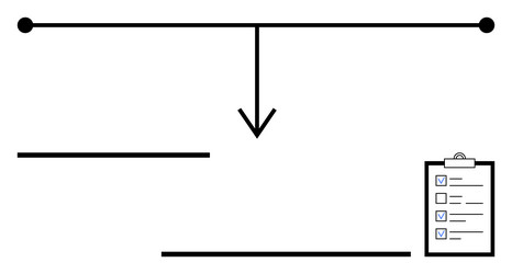 simple flowchart diagram with arrow divider lines vector image