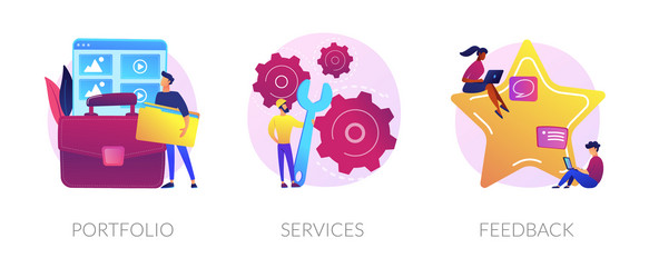 Website menu bar concept metaphors Royalty Free Vector Image