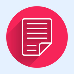 white line file document icon isolated with long vector image