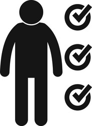 Worker list approved icon simple style vector