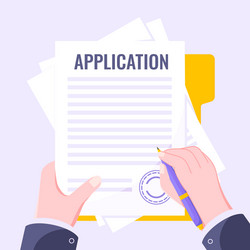 application form submit flat style design icon vector image