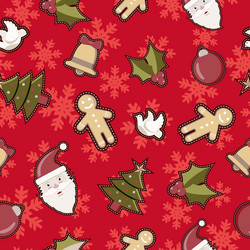 christmas elements patch icon pattern background vector image