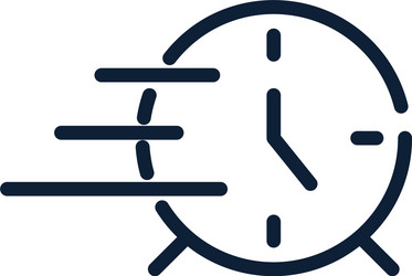 fast time clock service linear design vector image