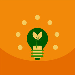 light save planet on ecology style lamp with leaf vector image