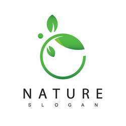 Circle leaf logo design Royalty Free Vector Image