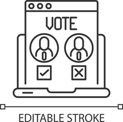 online voting linear icon vector