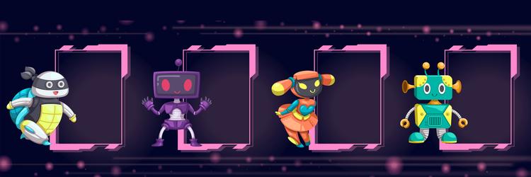 set of android character robot cartoon style vector image
