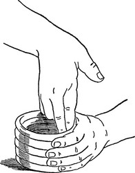 smoothing a clay container is pair of hands vector image