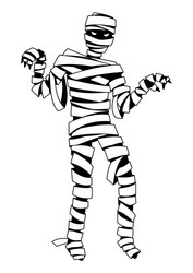 Spooky Mummy Figure Vector Image