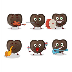 cartoon character of love chocolate candy playing Vector Image