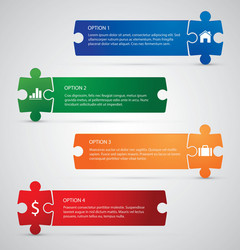 Puzzle piece infographics business Royalty Free Vector Image
