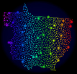 Polygonal carcass colorful mesh map of mato grosso vector