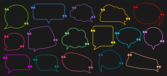 set of empty speech bubbles different shapes vector image