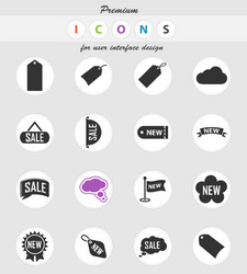 sticker and label icon set vector