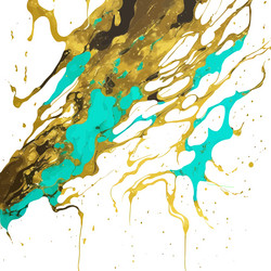 Turquoise black gold alcohol ink texture Vector Image
