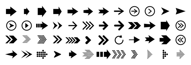 arrows arrow direction signs set up pointer vector image