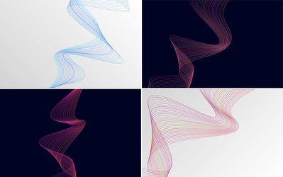 collection of geometric minimal lines pattern set vector image