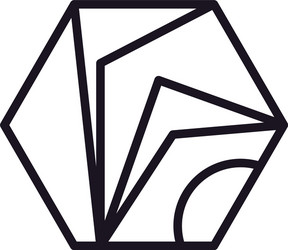 geometric and abstract hexagon line style icon vector image