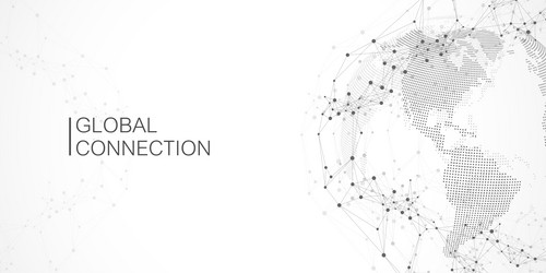 global network connection banner design template vector image