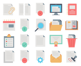 Icons set of documents vector