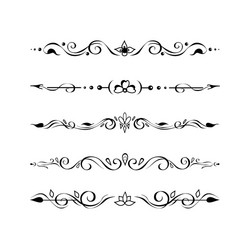 ornate retro text dividers borders vignettes set vector image