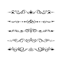 ornate retro text dividers borders vignettes set vector