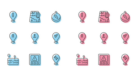set line broken road gps device error location vector image