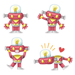 set of android character robot cartoon style vector image