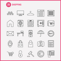 shopping line icon for web print and mobile uxui vector image