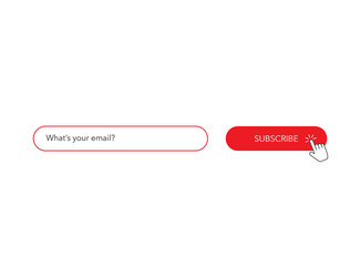 subscribe form red button with email box vector image