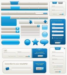 Website UI Elements - Blue & Modern vector image