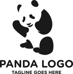 Black panda logo vector