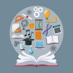 color background open book with circular border vector image