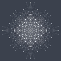 fractal element with connected lines and dots big vector image